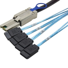 China Manufacturer Custom all kinds of SAS Cable SFF 8088 MINI SAS 26P to 4SATA Disk Data Cable